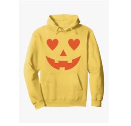 Unisex Halloween Jack-o-Lantern Hoodie (Yellow, L)