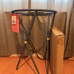 Metal With Glass Top Side Table