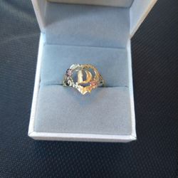 10k Gold Letter D Initial Ring 