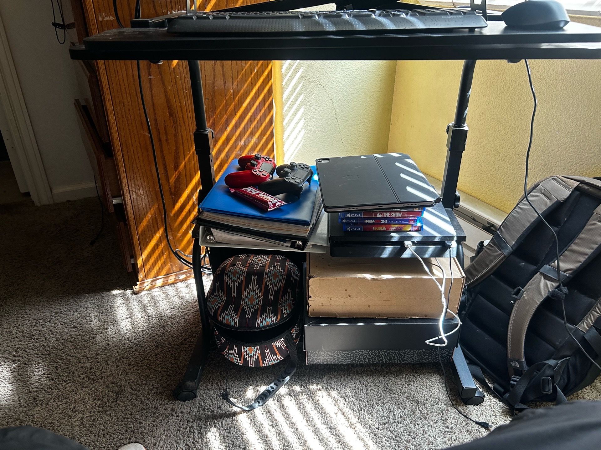 Black Desk with Shelves