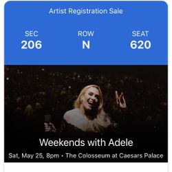 Vegas Adele Tickets May 25