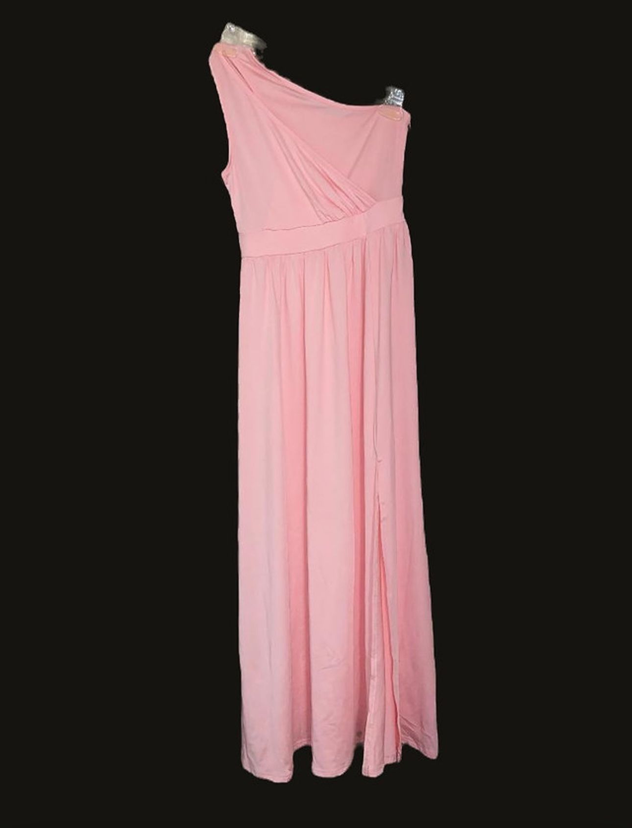 Brand New Light Pink Size (Large) Women's One Shoulder High Split Cutout Sleeveless Elegant Maxi Dress
