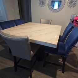 Marble Dining Table 7pcs 