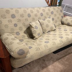 Futon Couch/Bed With Mattress And Pillows