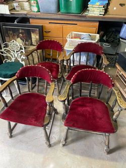 Vintage oak pub chairs