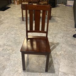4 Used Wooden Chairs Brown For Dinning Table Kitchen 