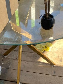 Gold Glass Table