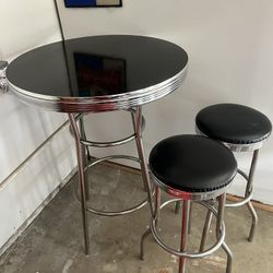 Table top with barstools