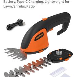 GARCARE 2-in-1 Cordless Grass Shear &
Hedge Trimmer, 7.27 2000mAh Li-ion
Battery, Type-C Charging, Lightweight for
Lawn, Shrubs, Patio