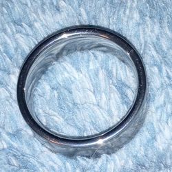  Mens TUNGSTEN CARBIDE Ring With A Reflective Finish, Featuring A Subtle Wavy Engraved Design