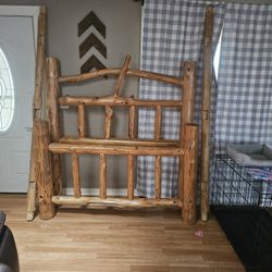 Log Bed Frame Queen Size