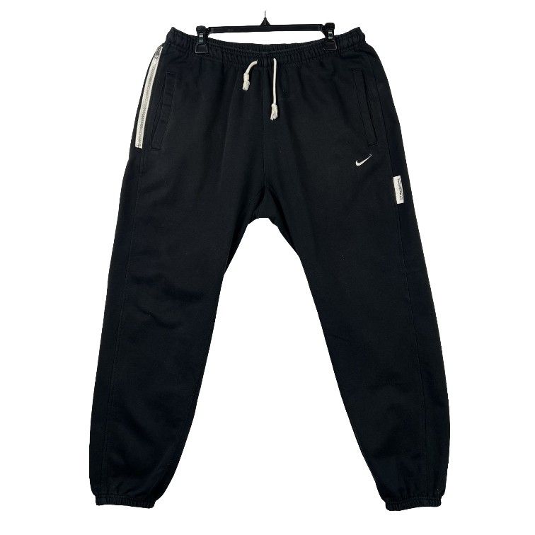 Nike Top & Pants Set Mens Black Standard Issue Dri-Fit Basketball Joggers Sweat SZ LARGE