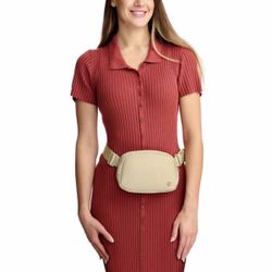NEW Lole Unisex Belt Bag Beige Crossbody Fanny Pack Waist Bag