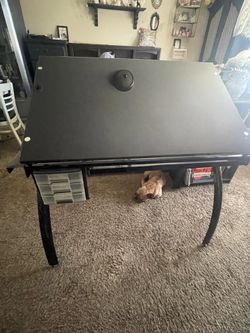 Drawing glass desk