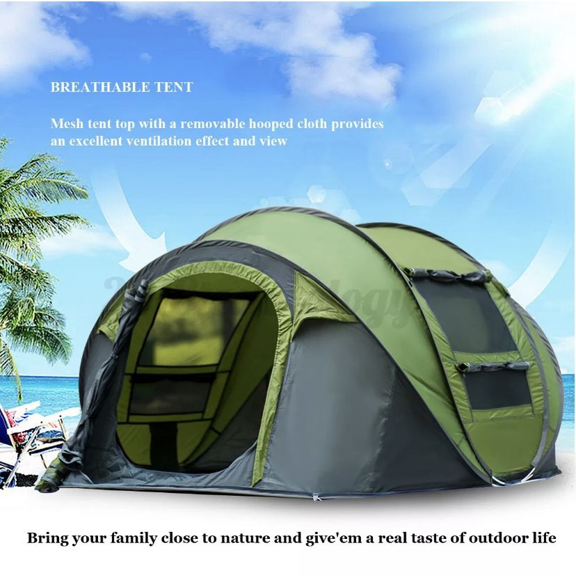 Auto Pop Up Tent Waterproof Portable Outdoor Camping Hiking 5-8 Person W/2Doors
