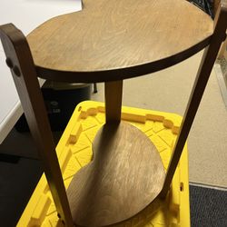 Solid Wood 2 Tier Shelf Table 