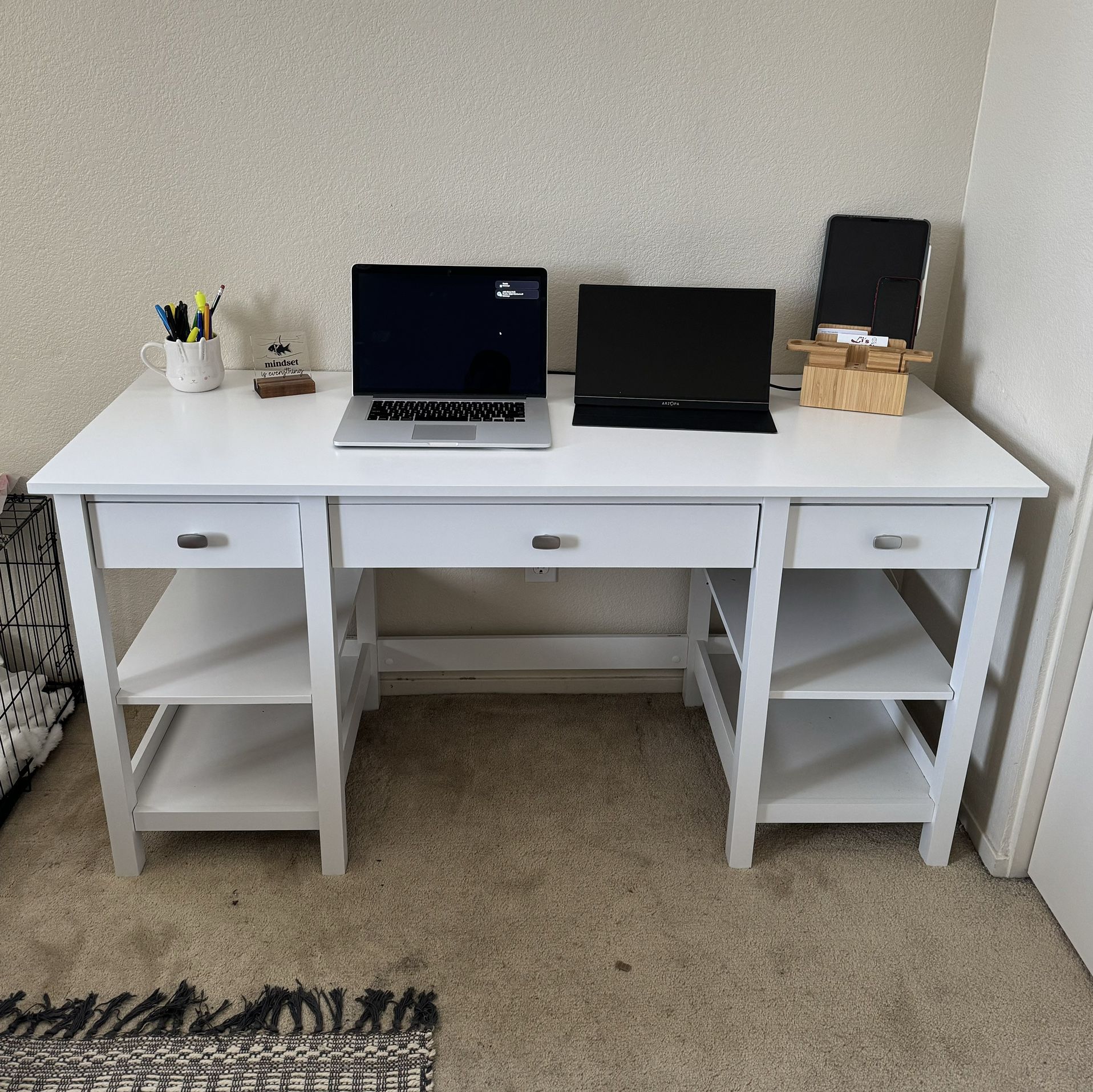 Brand New Desk With Storage Shelves and Drawers