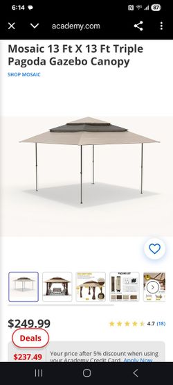 Mosaic 13 ft x 13 ft Triple Pagoda Gazebo Canopy