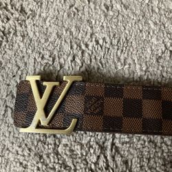 Authentic rare Louis Vuitton LV logo buckle belt made in Paris