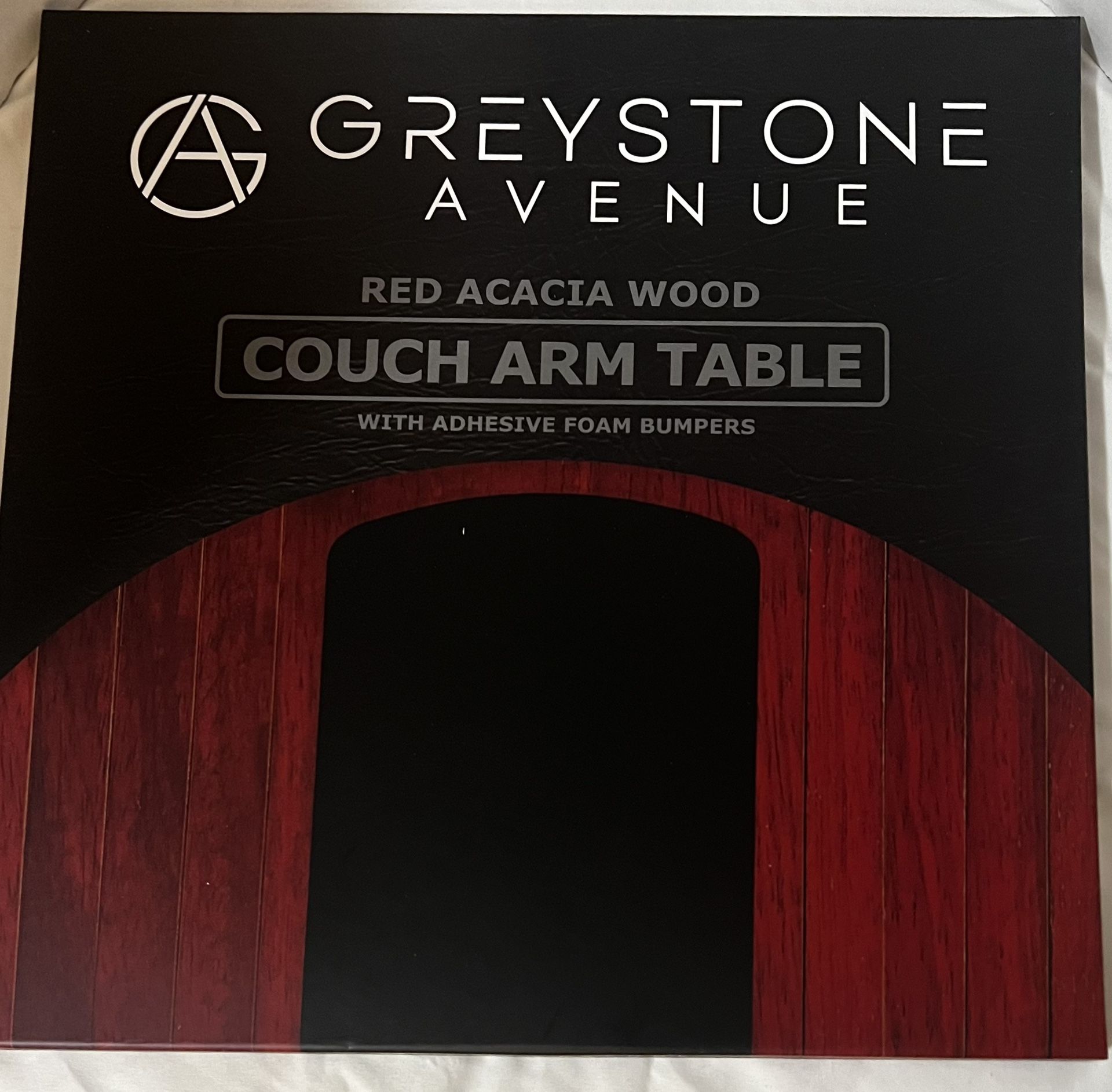 Greystone Ave. Cherry Couch Arm Table - Non-Slip Silicone Top & Waterproof Base Sofa Arm Tray, 