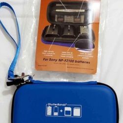 NEW! Batteries & Cards Case Compatible w/ Sony NP-FZ100 Batteries (Blue)