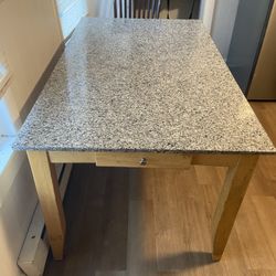 Marble/granite Top Oak Leg Kitchen Table  