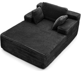 Boneless Chaise Lounge, 67" Oversized Chaise Lounge Chair Indoor with Side Pockets&Wide Armrests