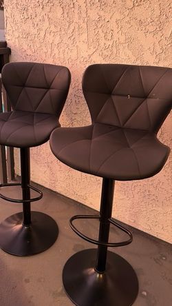 Black Faux Leather Swivel Bar Stool