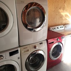 Samsung Front Load Washer And Stackable Gas Dryer Set 