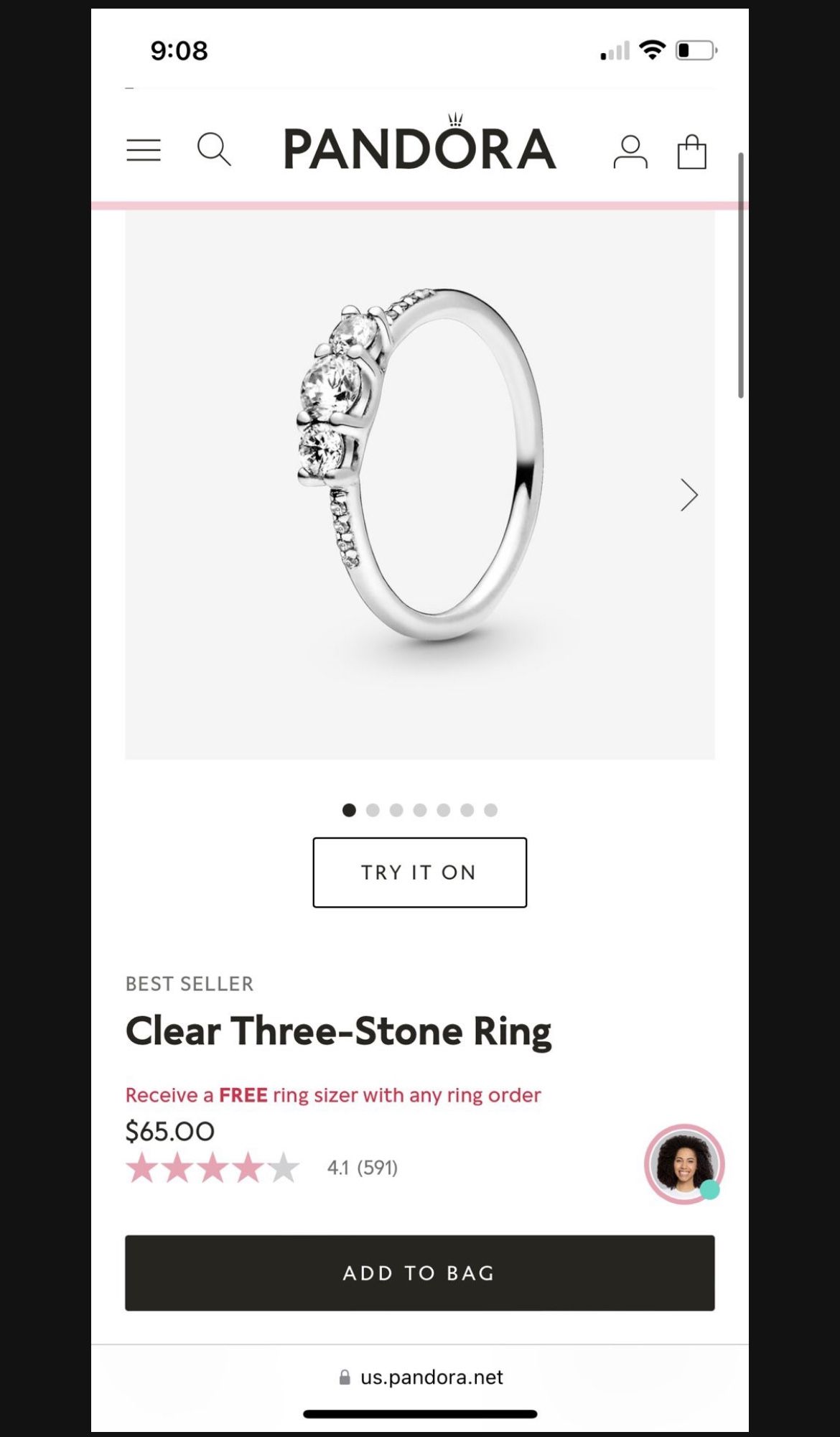 Pandora Promise Ring Size 5