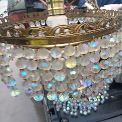 Brass Crystal Chandeliers  Vintage