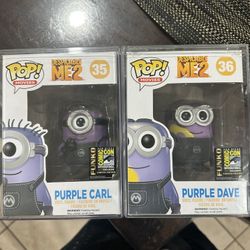 Funko Pop! Despicable Me 2 Purple Carl & Purple Dave #35 #36 SDCC 2014