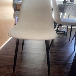 6 Dining Table Chairs/  Beige 