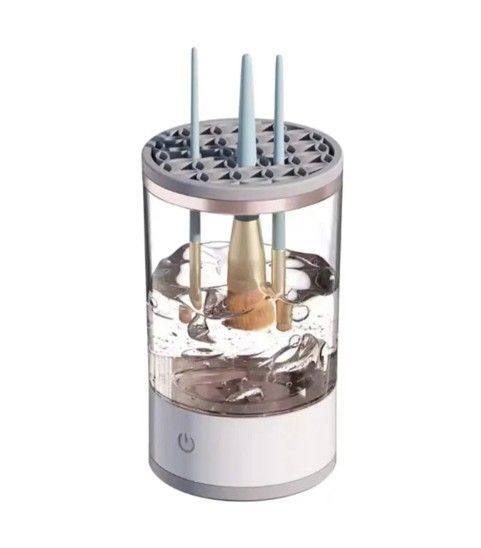 3-in-1 Portable Electric Makeup Brush Cleaner & Dryer – Automatic Spinner, Drying Rack & Sterilizer | Professional Brush Cleaning Kit