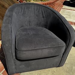 Suede Accent Swivel Chair 