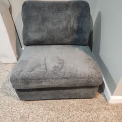 Chenille Upholstered Armless Chair