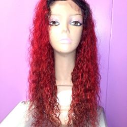 Beautiful Red Waterwave Lace Wig