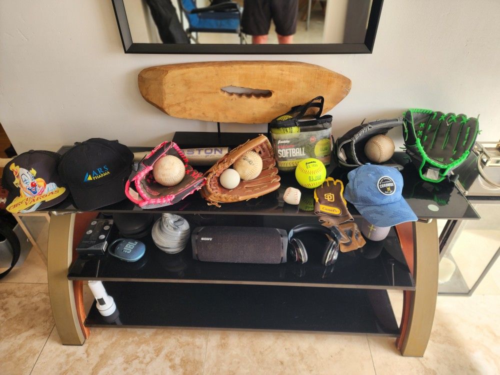 Baseball & Softball Gloves, Balls, Bat, Caps