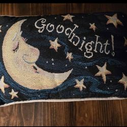 Goodnight! - Celestial Vintage Two-Sided Tapestry Pillow 