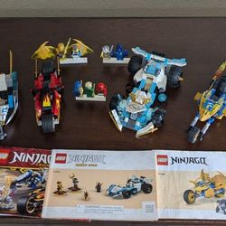 Lego Ninjago Lot Of 6 Vehicles + Minifigs 