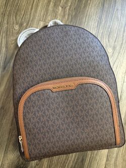 Michael Kors Jaycee Medium Signature Logo Zip Around Backpack - Brown
