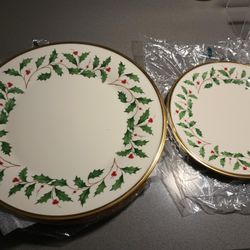  5 LENOX HOLIDAY DIMENSION PLATES