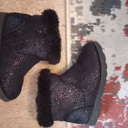 Toddler Girl (Cat &Jack) Black Sparkly Winter Snow Boots Us Size 9