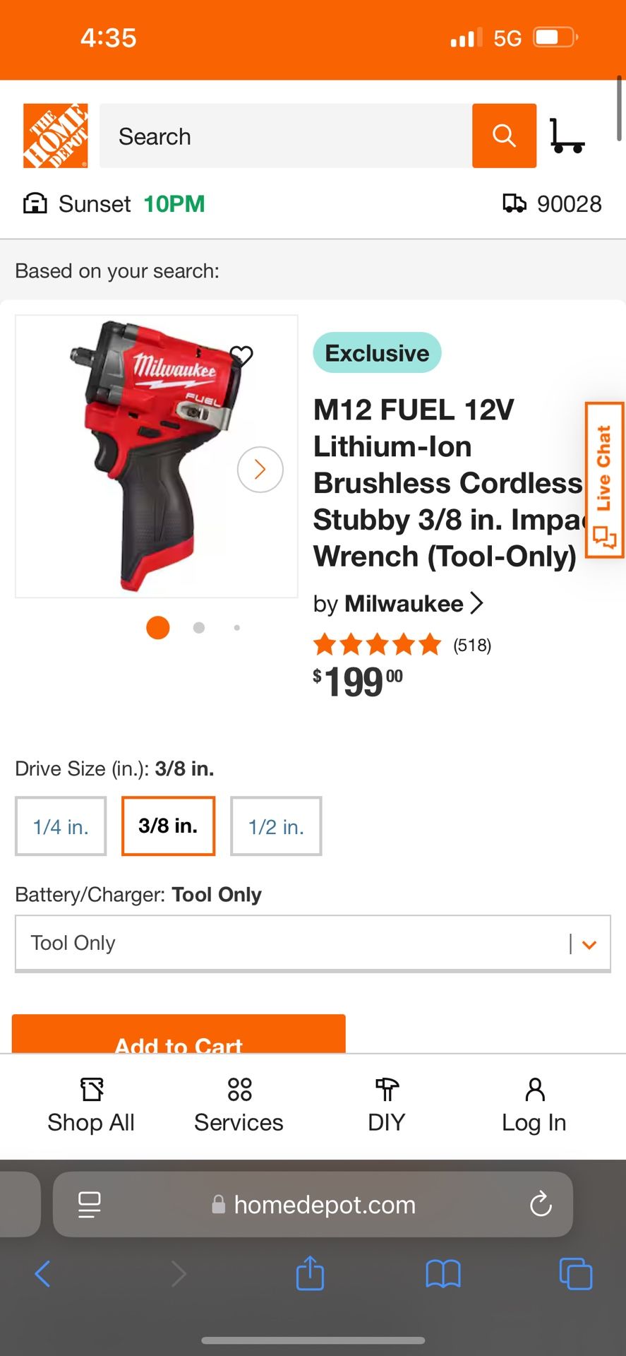 M12 FUEL 12V Lithium-Ion Brushless Cordless Stubby 3/8 in. Impact Wrench With A 3.0 Battery
