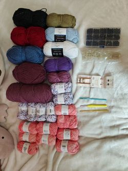 Yarn Collection + Poly-Fil and Accessories - Price Negotiable