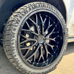 24x10 TIS 565B Gloss Black Wheels 305/35R24 A/T Tires Offroad Package-We Finance