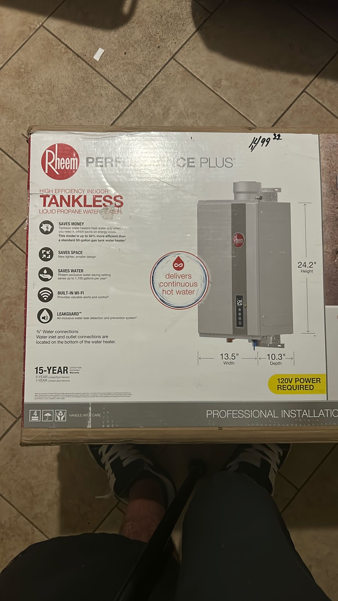 Rheem Performance Plus gas Tankless Hot Wster Heater