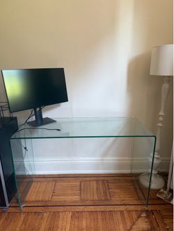 Glass Waterfall Desk