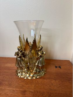 Vintage resin holder with cherub angels