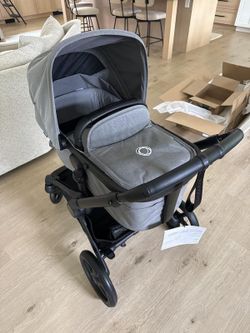 Bugaboo Kangaroo Complete Stroller + Bassinet Bundle - Black / Moon Grey / Moon Grey